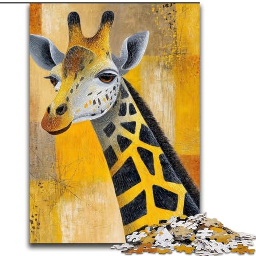 1000-teiliges Puzzle für Erwachsene und Jugendliche Giraffenkunst, Analyse und Logik mit vollständig ineinandergreifenden, zufällig geformten Teilen für Kinder ab 14 Jahren (Größe 26x38cm) von MGQWPZDBD