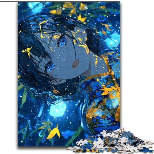 1000-teiliges Puzzle für Erwachsene und Teenager, Anime-Blumenmädchen, geeignet für Personen ab 14 Jahren, Lernspiele, Wichtelgeschenke (Größe 50x75cm) von MGQWPZDBD