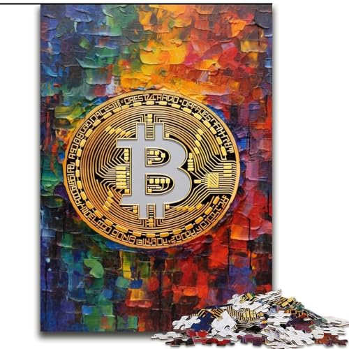 1000-teiliges Puzzle für Jugendliche und Erwachsene, Graffiti-Bitcoin, Familienspiel, Geburtstagsgeschenke Herausforderung, hoher Schwierigkeitsgrad (Größe 26x38cm) von MGQWPZDBD