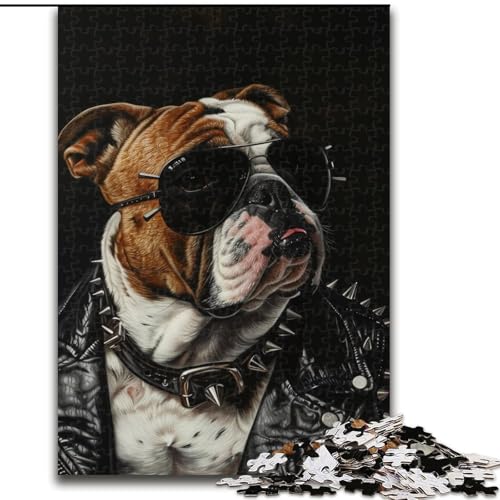 1000-teiliges Puzzle für Teenager, Bulldogge im Fell, Lernspielzeug, einzigartige Geburtstags- und Geschenkideen für Kinder ab 14 Jahren (Größe 26x38cm) von MGQWPZDBD