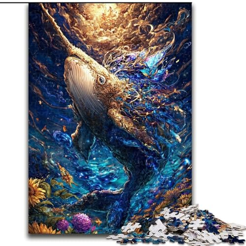 1000-teiliges Puzzle für Teenager, Cartoon-Wal, Lernspielzeug, einzigartige Geburtstags- und Geschenkideen für Kinder ab 14 Jahren (Größe 26x38cm) von MGQWPZDBD