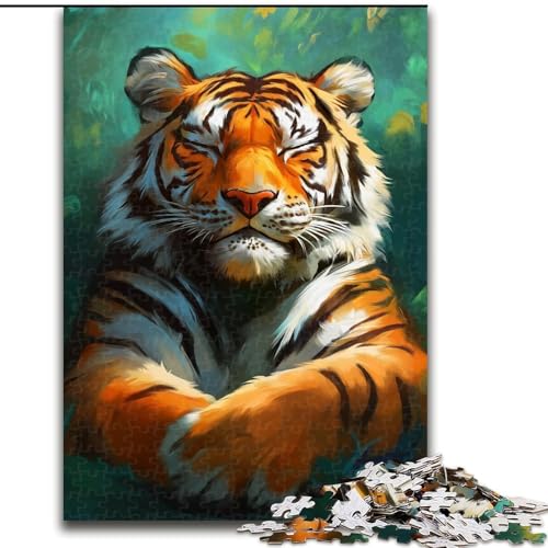 1000-teiliges Puzzle für Teenager, Dschungeltiger, Lernspielzeug, einzigartige Geburtstags- und Geschenkideen für Kinder ab 14 Jahren (Größe 26x38cm) von MGQWPZDBD
