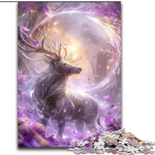 1000-teiliges Puzzle für Teenager, Fantasy-Hirsch, Lernspielzeug, einzigartige Geburtstags- und Geschenkideen für Kinder ab 14 Jahren (Größe 50x75cm) von MGQWPZDBD