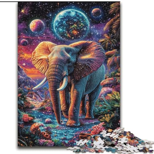 1000-teiliges Puzzle für Teenager, Galaxie-Elefant, Lernspielzeug, einzigartige Geburtstags- und Geschenkideen für Kinder ab 14 Jahren (Größe 50x75cm) von MGQWPZDBD