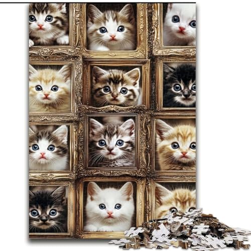 1000-teiliges Puzzle für Teenager, Kätzchen-Collage, Lernspielzeug, einzigartige Geburtstags- und Geschenkideen für Kinder ab 14 Jahren (Größe 26x38cm) von MGQWPZDBD