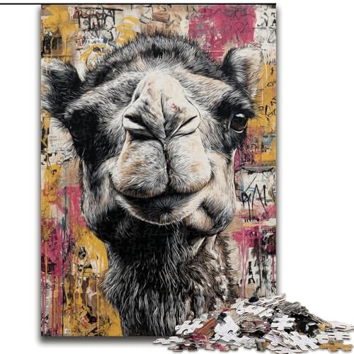 1000-teiliges Puzzle für Teenager, Kamelkunst, Lernspielzeug, einzigartige Geburtstags- und Geschenkideen für Kinder ab 14 Jahren (Größe 26x38cm) von MGQWPZDBD