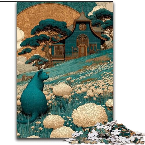 1000-teiliges Puzzle für Teenager, Katze, Lernspielzeug, einzigartige Geburtstags- und Geschenkideen für Kinder ab 14 Jahren (Größe 26x38cm) von MGQWPZDBD