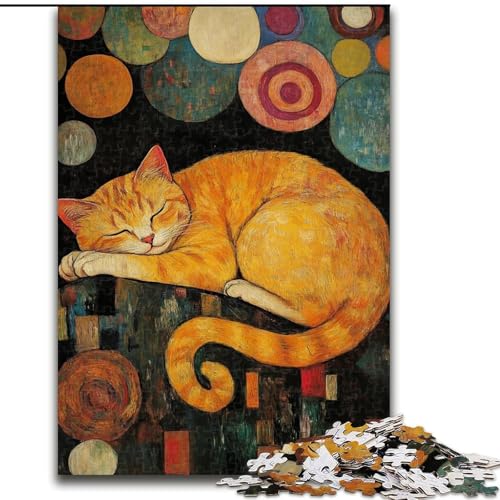1000-teiliges Puzzle für Teenager, Kunstkatze, Lernspielzeug, einzigartige Geburtstags- und Geschenkideen für Kinder ab 14 Jahren (Größe 26x38cm) von MGQWPZDBD
