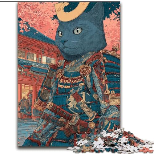 1000-teiliges Puzzle für Teenager, Ninja-Katze, Lernspielzeug, einzigartige Geburtstags- und Geschenkideen für Kinder ab 14 Jahren (Größe 26x38cm) von MGQWPZDBD