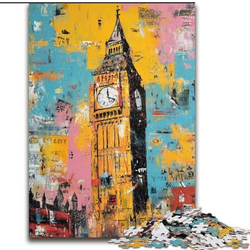 1000-teiliges Puzzle für Teenager, Paris, London, Lernspielzeug, einzigartige Geburtstags- und Geschenkideen für Kinder ab 14 Jahren (Größe 50x75cm) von MGQWPZDBD