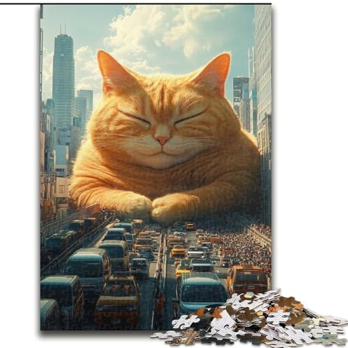 1000-teiliges Puzzle für Teenager, Riesenkatze, Lernspielzeug, einzigartige Geburtstags- und Geschenkideen für Kinder ab 14 Jahren (Größe 26x38cm) von MGQWPZDBD