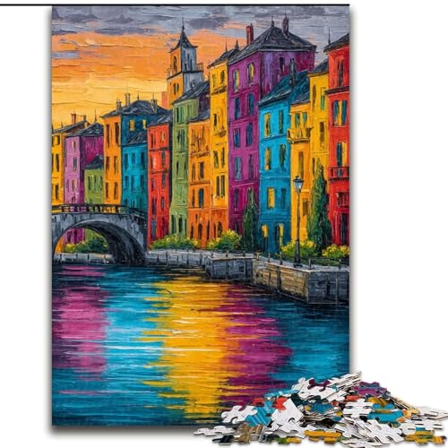 1000-teiliges Puzzle für Teenager, Venedig, Italien, Analyse und Logik mit vollständig ineinandergreifenden, zufällig geformten Teilen, für Kinder ab 14 Jahren (Größe 50x75cm) von MGQWPZDBD