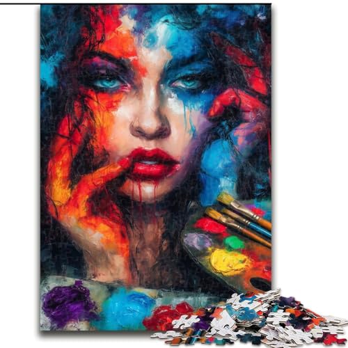 1000-teiliges Puzzle für Teenager, afrikanische Frau, Lernspielzeug, einzigartige Geburtstags- und Geschenkideen für Kinder ab 14 Jahren (Größe 26x38cm) von MGQWPZDBD