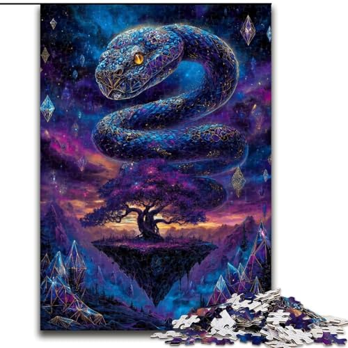 1000-teiliges Puzzle für Teenager, geheimnisvolle Schlange, Lernspielzeug, einzigartige Geburtstags- und Geschenkideen für Kinder ab 14 Jahren (Größe 26x38cm) von MGQWPZDBD