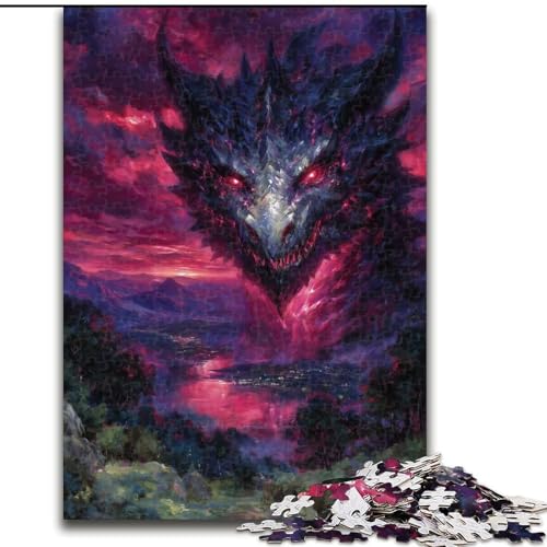1000-teiliges Puzzle für Teenager, geheimnisvoller Drache, Lernspielzeug, einzigartige Geburtstags- und Geschenkideen für Kinder ab 14 Jahren (Größe 50x75cm) von MGQWPZDBD