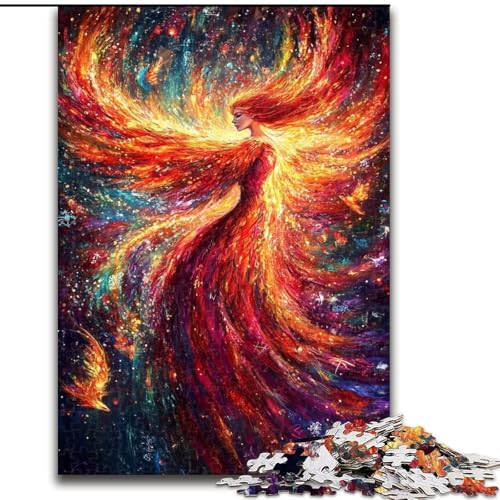 1000-teiliges Puzzle für Teenager, geheimnisvolles Phönix-Mädchen, Lernspielzeug, einzigartige Geburtstags- und Geschenkideen für Kinder ab 14 Jahren (Größe 26x38cm) von MGQWPZDBD