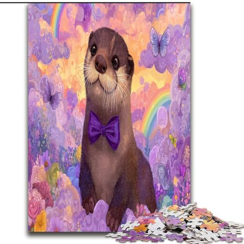 1000-teiliges Puzzle für Teenager, süßer Otter, Lernspielzeug, einzigartige Geburtstags- und Geschenkideen für Kinder ab 14 Jahren (Größe 26x38cm) von MGQWPZDBD