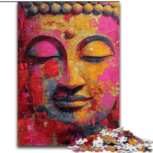 Buddha-Puzzle für Teenager ab 14 Jahren, tolles Wohndeko-Angebot als Geschenk für die ganze Familie (Größe 50x75cm) von MGQWPZDBD