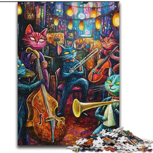 Puzzle 1000 Teile für Erwachsene, Band Cats Puzzle, anspruchsvolles Denkspiel, Familienaktivität, Heimdekoration, 50x75cm Puzzle 1000 Teile für Erwachsene, Band Cats Puzzle, anspruchsvolles Denkspiel, Familienaktivität, Heimdekoration, 50x75cm von MGQWPZDBD