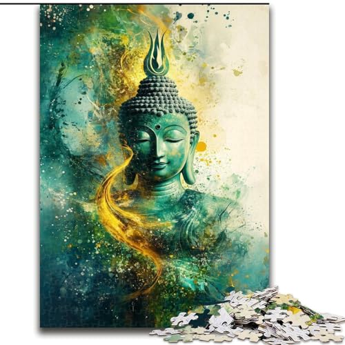Puzzle 1000 Teile für Erwachsene, Buddha, Lernspiele, Heimdekoration, geeignet für die Schreibtischdekoration (Größe 26x38cm) von MGQWPZDBD