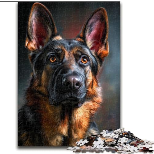 Puzzle 1000 Teile für Erwachsene, Deutscher Schäferhund, Lernspiele, Heimdekoration, geeignet als Schreibtischdekoration (Größe 50x75cm) von MGQWPZDBD