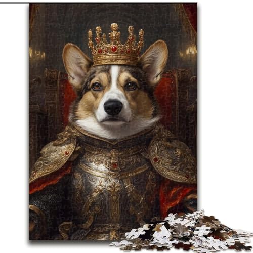 Puzzle 1000 Teile für Erwachsene, Edler Corgi, Lernspiele, Heimdekoration, geeignet für die Schreibtischdekoration (Größe 50x75cm) von MGQWPZDBD