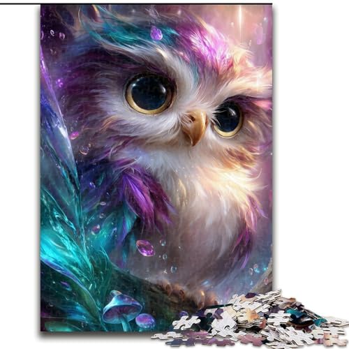 Puzzle 1000 Teile für Erwachsene, Fantasie-Eule, Lernspiele, Heimdekoration, geeignet für die Schreibtischdekoration (Größe 26x38cm) von MGQWPZDBD
