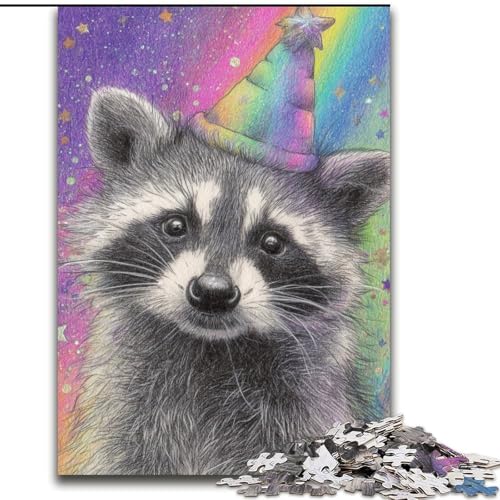 Puzzle 1000 Teile für Erwachsene, Geburtstagspuzzle mit Waschbärenmotiv, anspruchsvolles Denkspiel, Familienaktivität, Heimdekoration, 50x75cm Puzzle 1000 Teile für Erwachsene, Geburtstagspuzzle mit Waschbärenmotiv, anspruchsvolles Denkspiel, Familienaktivität, Heimdekoration, 50x75cm von MGQWPZDBD