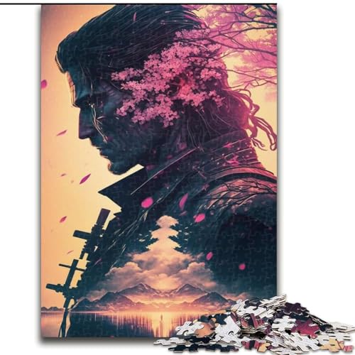 Puzzle 1000 Teile für Erwachsene, Geschenke, Sakura-Kriegerin, Dekomprimierendes intellektuelles Lernspielzeug, Geburtstagsgeschenk (Größe 26x38cm) von MGQWPZDBD