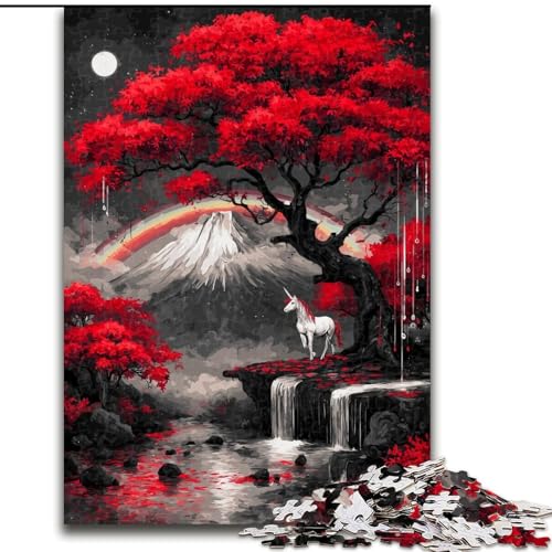 Puzzle 1000 Teile für Erwachsene, Geschenke zum Thema Mysteriöser Berg Fuji, entspannendes intellektuelles Lernspielzeug, Geburtstagsgeschenk (Größe 26x38cm) von MGQWPZDBD