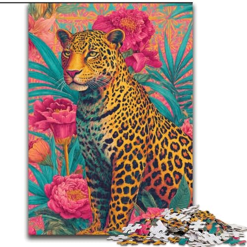 Puzzle 1000 Teile für Erwachsene, Goldener Leopard, Lernspiele, Heimdekoration, geeignet für die Schreibtischdekoration (Größe 50x75cm) von MGQWPZDBD