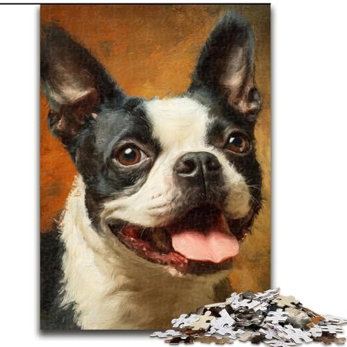 Puzzle 1000 Teile für Erwachsene, Happy Dog, Lernspiele, Heimdekoration, geeignet für die Schreibtischdekoration (Größe 50x75cm) von MGQWPZDBD