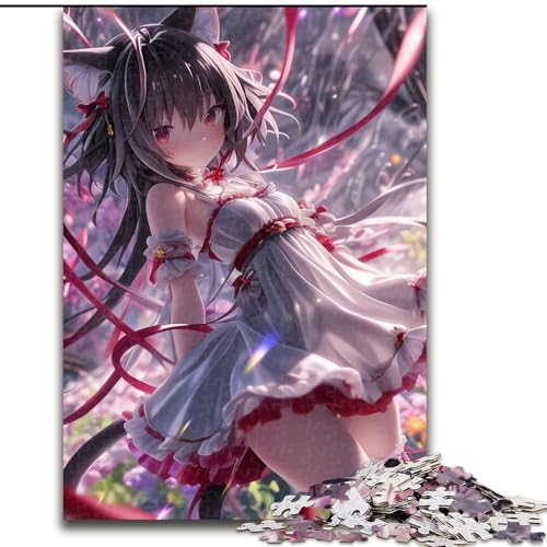 Puzzle 1000 Teile für Erwachsene, Japanisches Anime-Mädchen, Lernspiele, Heimdekoration, geeignet für die Schreibtischdekoration (Größe 26x38cm) von MGQWPZDBD