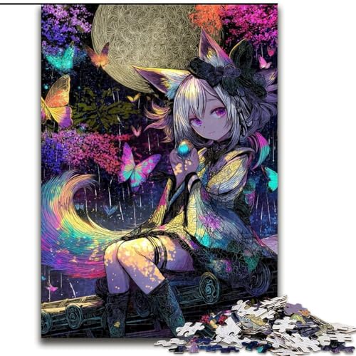 Puzzle 1000 Teile für Erwachsene, Japanisches Anime-Mädchen, Lernspiele, Heimdekoration, geeignet für die Schreibtischdekoration (Größe 26x38cm) von MGQWPZDBD