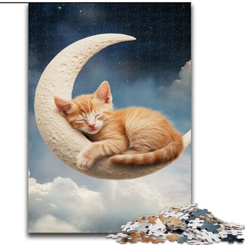 Puzzle 1000 Teile für Erwachsene, Katze auf dem Mond, anspruchsvolles Denkspiel, Familienaktivität, Heimdekoration, 50x75cm Puzzle 1000 Teile für Erwachsene, Katze auf dem Mond, anspruchsvolles Denkspiel, Familienaktivität, Heimdekoration, 50x75cm von MGQWPZDBD