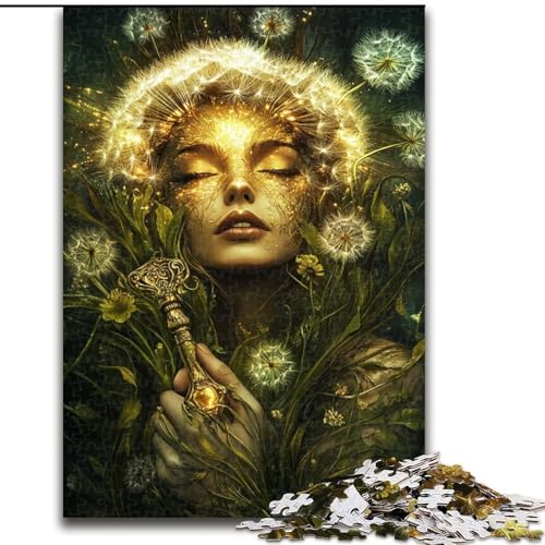 Puzzle 1000 Teile für Erwachsene, Löwenzahnmädchen, Lernspiele, Heimdekoration, geeignet für die Schreibtischdekoration (Größe 50x75cm) von MGQWPZDBD