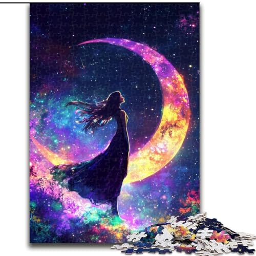 Puzzle 1000 Teile für Erwachsene, Mondmädchen, Lernspiele, Heimdekoration, geeignet für die Schreibtischdekoration (Größe 26x38cm) von MGQWPZDBD