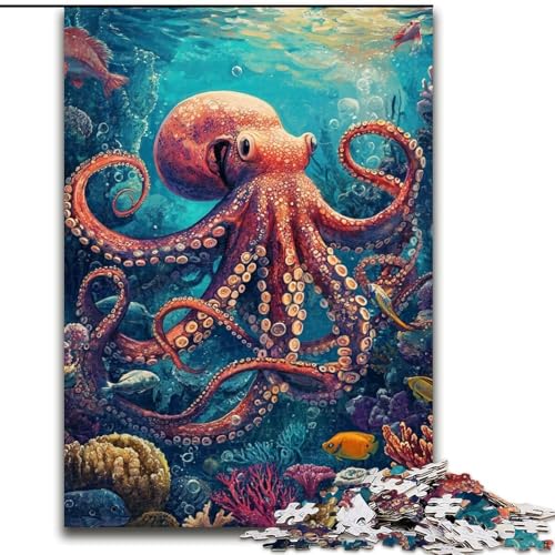 Puzzle 1000 Teile für Erwachsene, Oktopus, Lernspiele, Heimdekoration, geeignet für die Schreibtischdekoration (Größe 50x75cm) von MGQWPZDBD