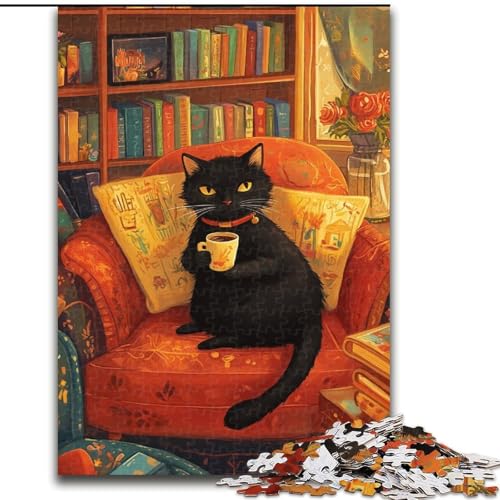 Puzzle 1000 Teile für Erwachsene, Schwarze Katze auf dem Sofa, anspruchsvolles Denkspiel, Familienaktivität, Heimdekoration, 50x75cm Puzzle 1000 Teile für Erwachsene, Schwarze Katze auf dem Sofa, anspruchsvolles Denkspiel, Familienaktivität, Heimdekoration, 50x75cm von MGQWPZDBD