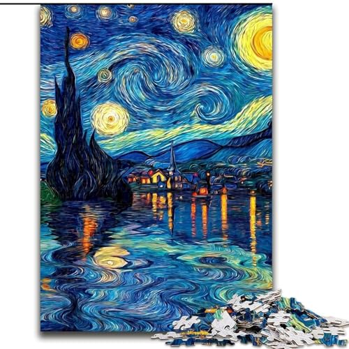 Puzzle 1000 Teile für Erwachsene, Sternenhimmel-Boot, Lernspiele, Heimdekoration, geeignet für die Schreibtischdekoration (Größe 26x38cm) von MGQWPZDBD