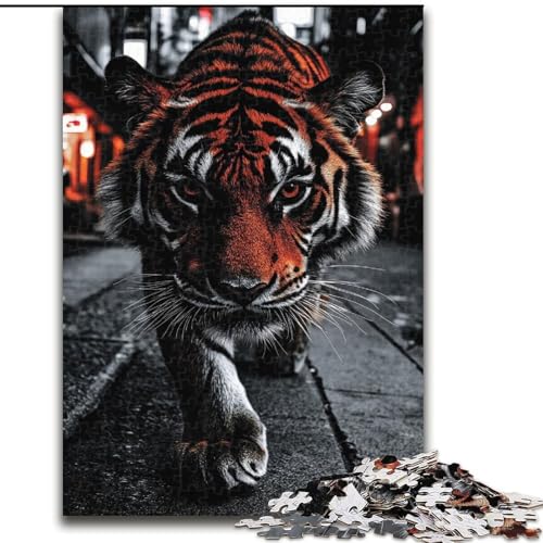 Puzzle 1000 Teile für Erwachsene, Tiger, Dekomprimierendes intellektuelles Lernspielzeug, Geburtstagsgeschenk (Größe 50x75cm) von MGQWPZDBD