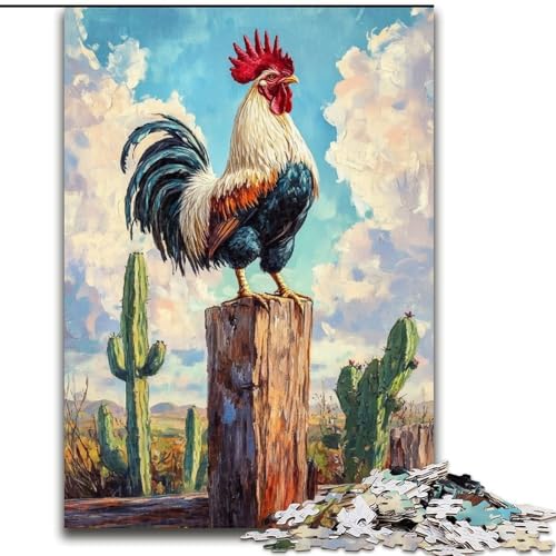 Puzzle 1000 Teile für Erwachsene, Wüstenhahn, Lernspiele, Heimdekoration, geeignet für die Schreibtischdekoration (Größe 50x75cm) von MGQWPZDBD