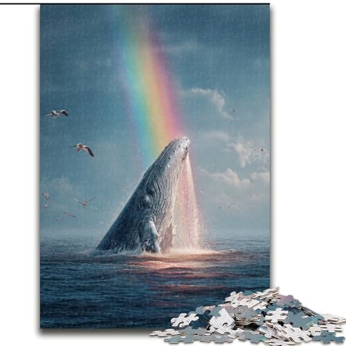 Puzzle 1000 Teile für Erwachsene, geheimnisvoller Wal, Lernspiele, Heimdekoration, geeignet für die Schreibtischdekoration (Größe 50x75cm) von MGQWPZDBD