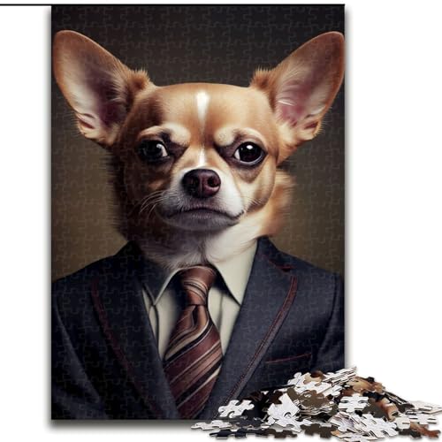Puzzle 1000 Teile für Erwachsene Chihuahua-Anzug Puzzle Familienaktivitätsspiel für Teenager, anspruchsvolles Denkspiel (Größe: 26x38cm) von MGQWPZDBD
