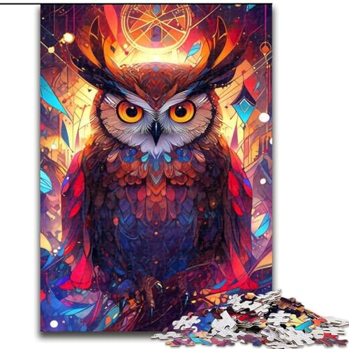 Puzzle 1000 Teile für Erwachsene Eulen-Puzzle Familienaktivitätsspiel für Teenager, anspruchsvolles Denkspiel (Größe: 26x38cm) von MGQWPZDBD