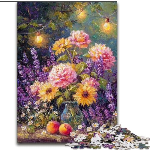 Puzzle 1000 Teile für Erwachsene und Jugendliche, Blumenkunst, Lernspielzeug, einzigartige Heimdekoration und Geschenke (Größe 50x75cm) von MGQWPZDBD