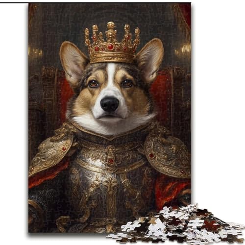 Puzzle 1000 Teile für Erwachsene und Jugendliche, Edler Corgi, Lernspielzeug, einzigartige Heimdekoration und Geschenke (Größe 26x38cm) von MGQWPZDBD