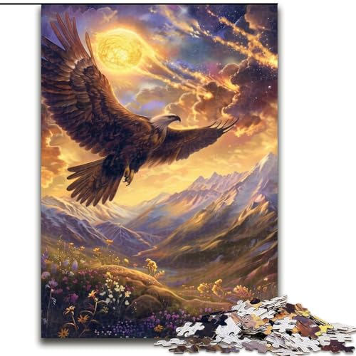 Puzzle 1000 Teile für Erwachsene und Jugendliche, Fliegender Adler, Lernspielzeug, einzigartige Heimdekoration und Geschenke (Größe 26x38cm) von MGQWPZDBD