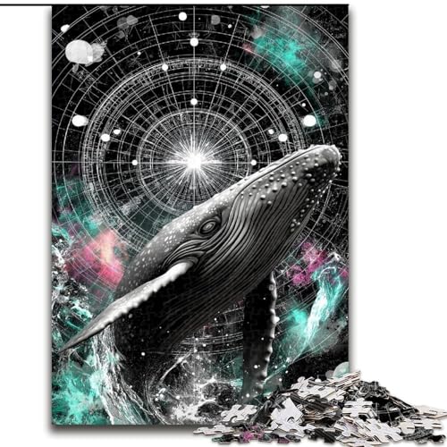 Puzzle 1000 Teile für Erwachsene und Jugendliche, Galaxie-Wal, Lernspielzeug, einzigartige Heimdekoration und Geschenke (Größe 50x75cm) von MGQWPZDBD