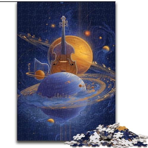Puzzle 1000 Teile für Erwachsene und Jugendliche, Planet Gitarre, Lernspielzeug, einzigartige Heimdekoration und Geschenke (Größe 26x38cm) von MGQWPZDBD
